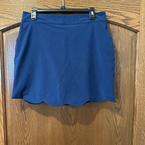 Vineyard Vines Performance Skort Blue Scalloped Hem Athletic Golf Tennis *flaw